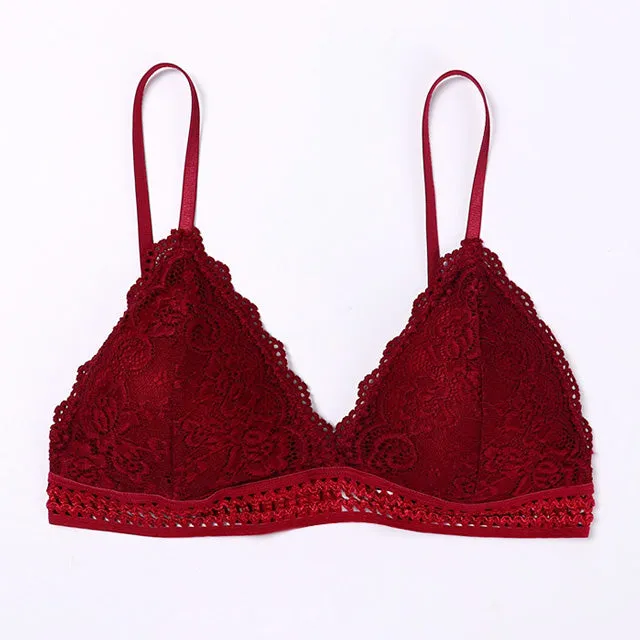 1/2PCS French Style Bralette Seamless Deep V Lace Bra Wireless Thin Underwear Sexy Lingerie Soft Push Up Bras For Women Hot