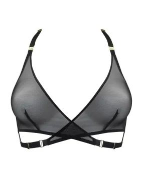 Art Deco Mesh Wrap Bra