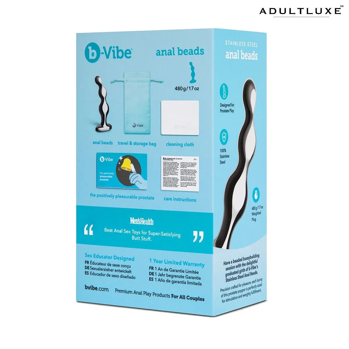 B-Vibe Stainless Steel Anal Beads