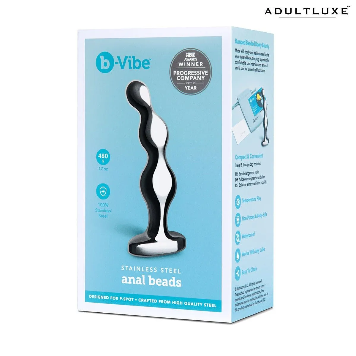 B-Vibe Stainless Steel Anal Beads