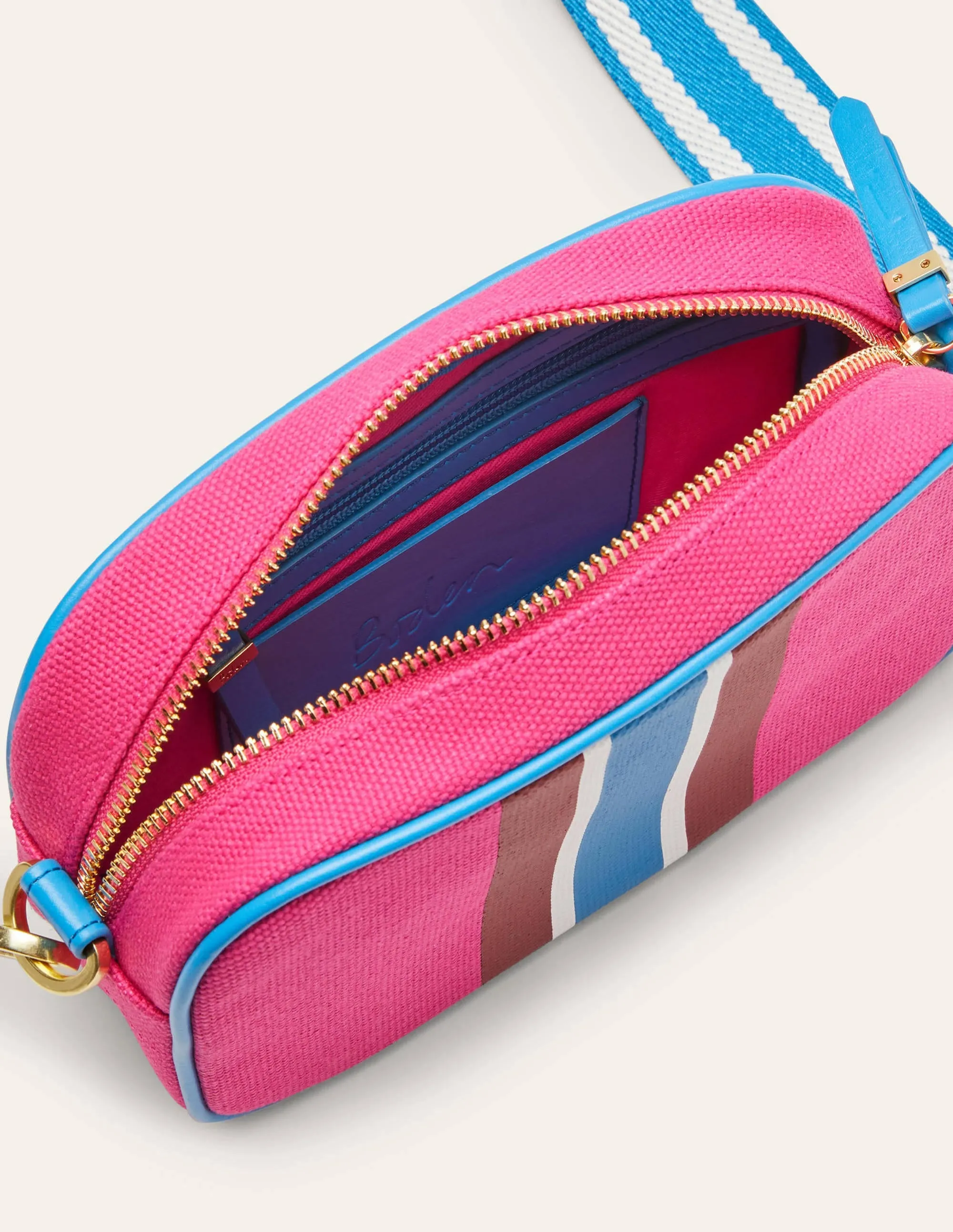 Canvas Crossbody Bag-Festival Pink