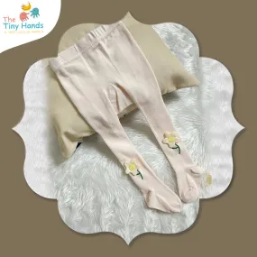 Classy Bash White and Light Pink Cotton Stockings (2-3) Years