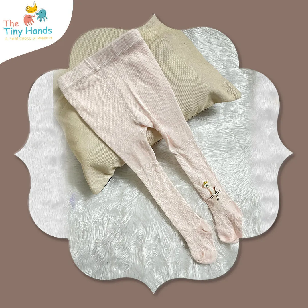 Classy Bash White and Light Pink Cotton Stockings (2-3) Years