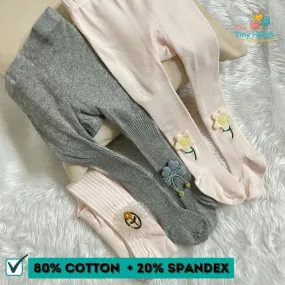 Cupcake Light Pink and Grey Cotton Stockings (1-2) Years
