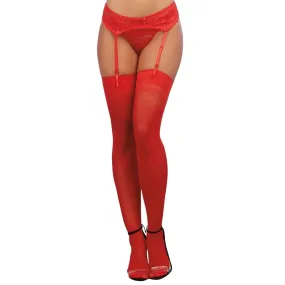 Dreamgirl Lingerie Thigh High Sheer Red 0007