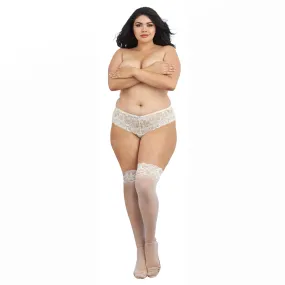 Dreamgirl Lingerie Thigh High Silicone White 0005X