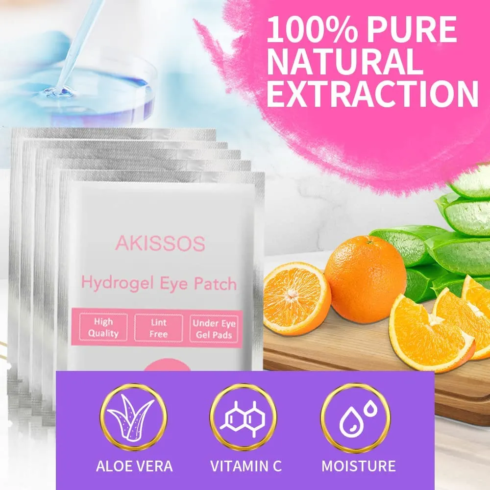 Eye Pads Eyelash Extension Supplies - Akissos 100 Pcs Under Eye Patches Undereye Gel Lash Extension Supplies Lift Tint Lash Guard Professional Individual DIY Beauty Tool - Hypoallergenic Lint Free