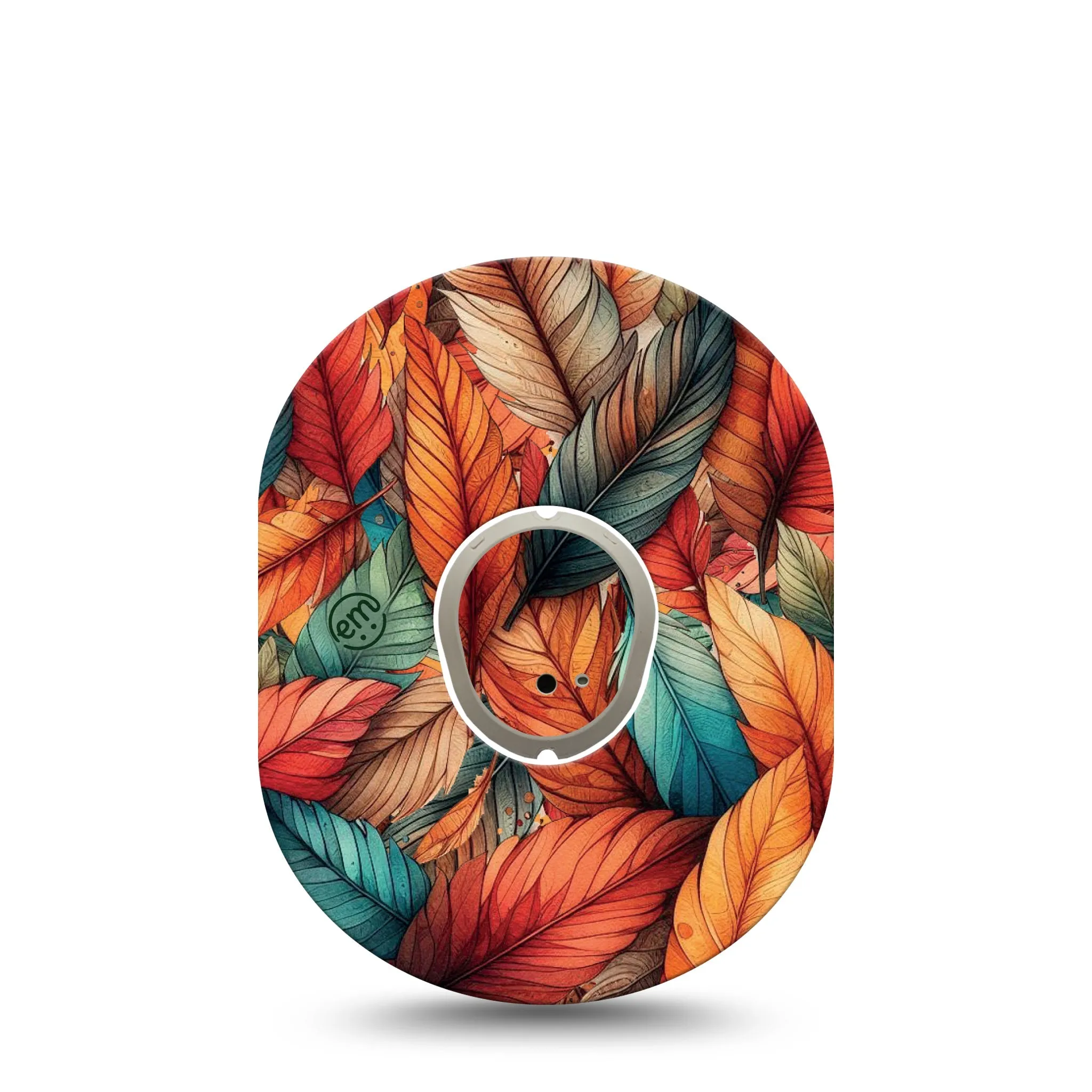 Fall Leaf Feathers Dexcom G7 and Stelo Transmitter Sticker