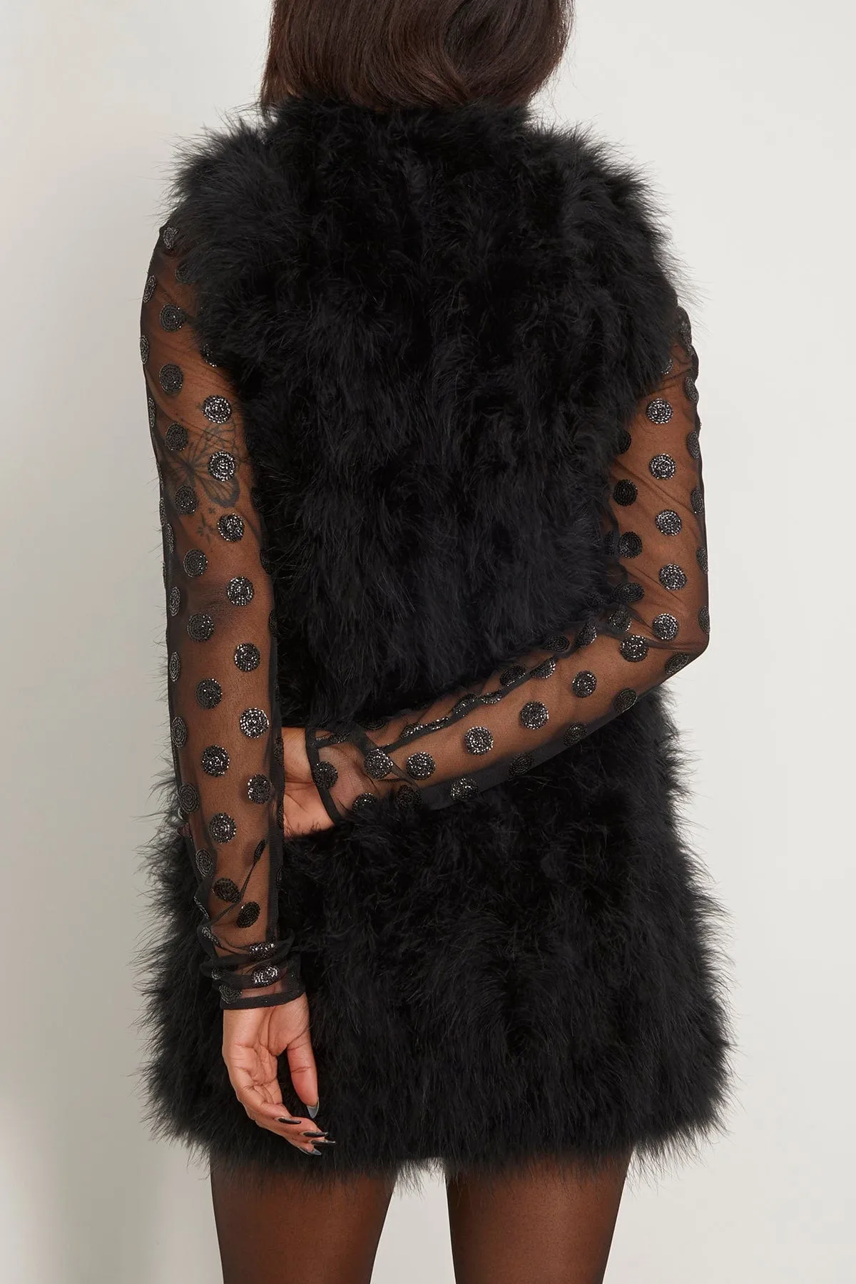 Feathers Vest in Noir
