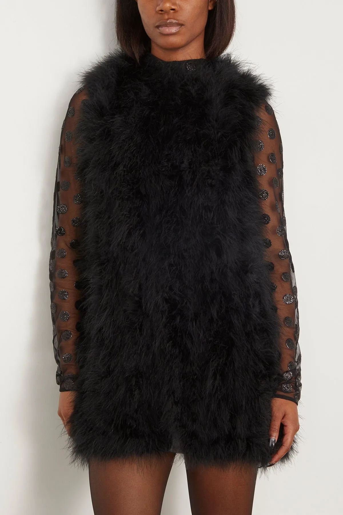 Feathers Vest in Noir