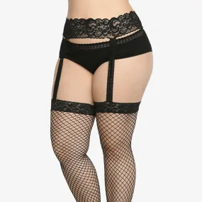 Fishnet Thigh Highs Stockings with Suspenders