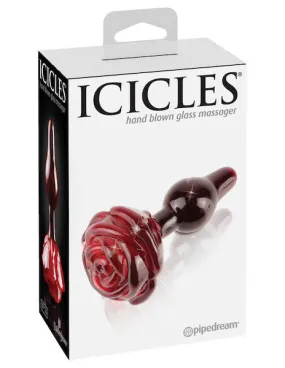 Icicles No. 76 Rose Butt Plug - Red