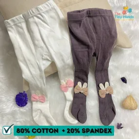 Little Twinkle Toes White and Brown Cotton Stockings (0-1) Years