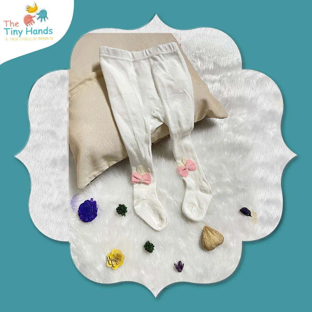 Little Twinkle Toes White and Brown Cotton Stockings (0-1) Years