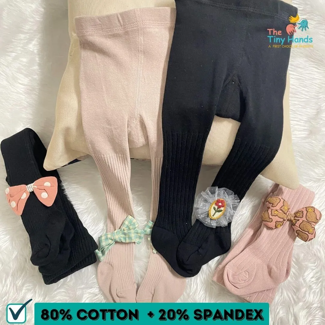 Play Party Pink and Black Cotton Stockings (0-1) Years
