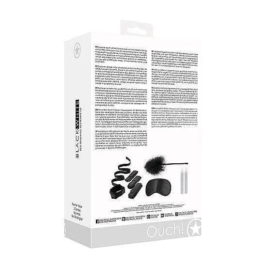 Shots Ouch! Black & White Bed Bindings Restraint Kit Black