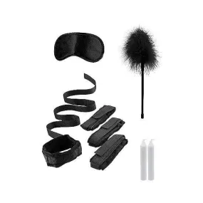 Shots Ouch! Black & White Bed Bindings Restraint Kit Black