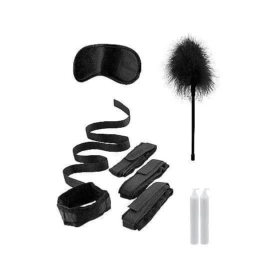 Shots Ouch! Black & White Bed Bindings Restraint Kit Black