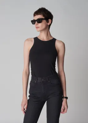 Tank Top in Smooth Cotton Jersey - Black