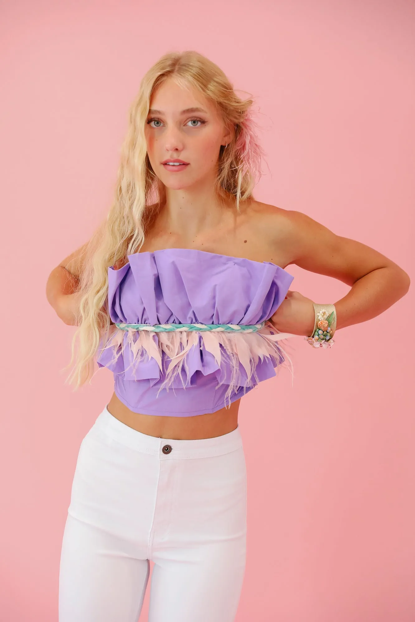 THE VIOLET FEATHER TOP