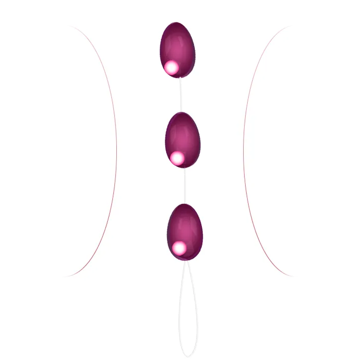 Triple Anal Weighted Eggs with Pull Out Cord