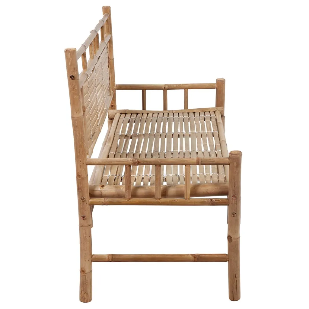 vidaXL Patio Bench with Cushion 47.2'' Bamboo - Outdoor Garden Furniture