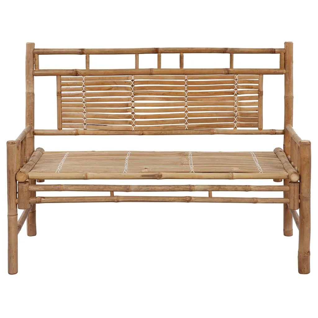 vidaXL Patio Bench with Cushion 47.2'' Bamboo - Outdoor Garden Furniture