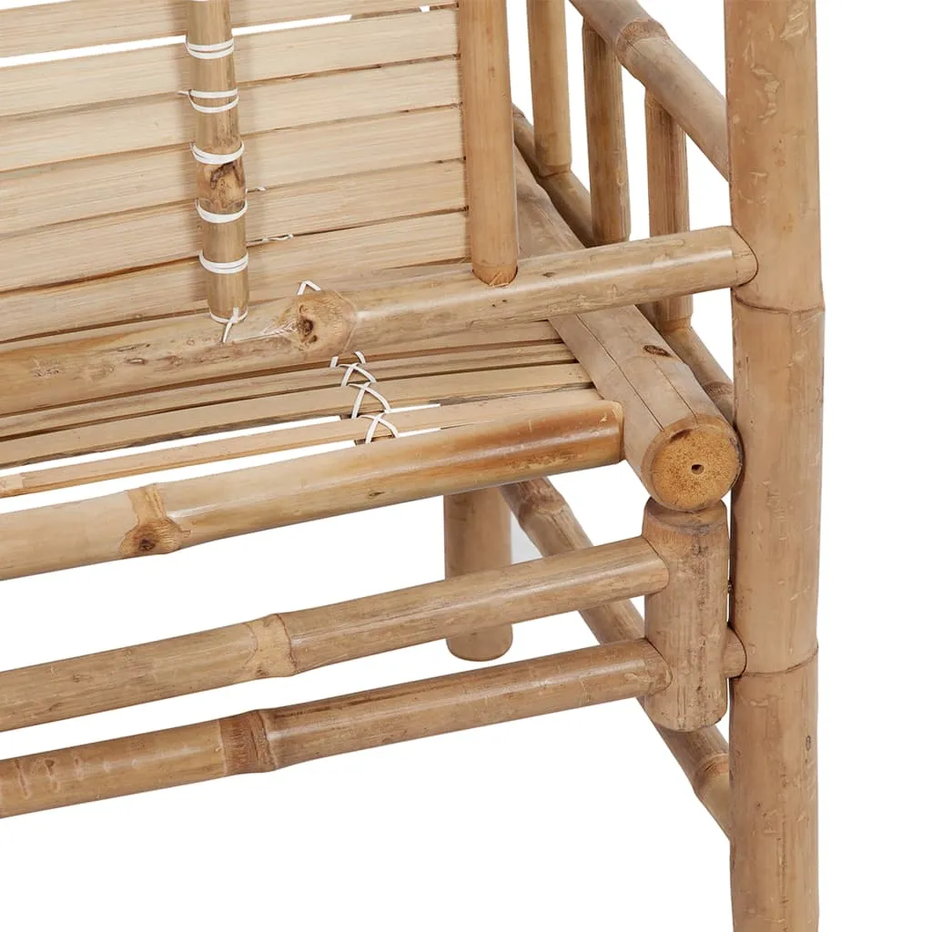 vidaXL Patio Bench with Cushion 47.2'' Bamboo - Outdoor Garden Furniture
