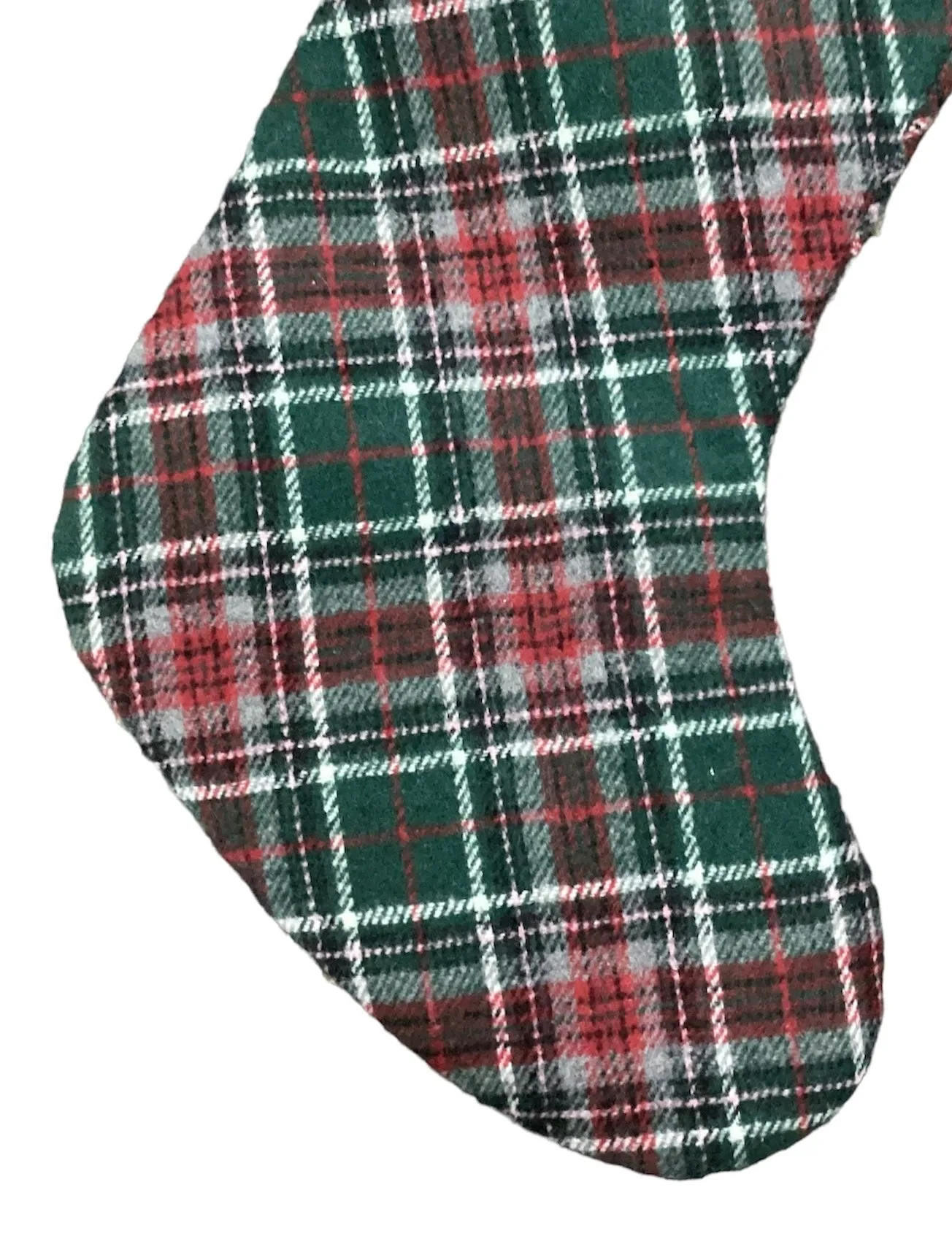 Xmas Stockings Plaid with Black Fur